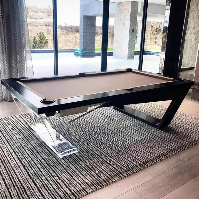 Modern Luxury 7ft 8ft 9ft Snooker Billiard Table Transparent Acrylic Legs Black Wood Frame Professional Slate Pool Table Home