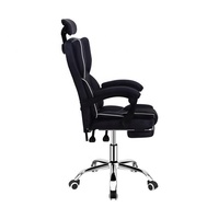 Chaise de bureau exécutive en cuir réglable en hauteur avec appui-tête et base en acier pour bureau à domicile