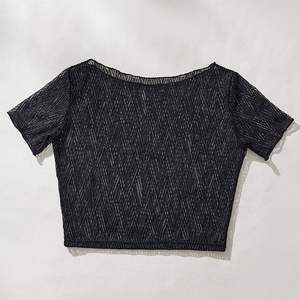 <span class=keywords><strong>Camicia</strong></span> nera a maniche corte da <span class=keywords><strong>donna</strong></span> <span class=keywords><strong>con</strong></span> collo basso trasparente a maglie basse da <span class=keywords><strong>donna</strong></span> in pizzo di grandi dimensioni da <span class=keywords><strong>donna</strong></span> Top corto da <span class=keywords><strong>donna</strong></span> - Product Image 5