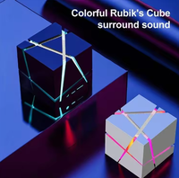 Subwoofer Mini Portabel Nirkabel Tahan Air DC Plastik Baru Lampu LED RGB Jam AirPlay Audio Dua Arah Crossover Mikrofon Terintegrasi