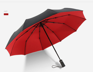 Black and Red Double Automatic Folding <b>Umbrella</b> Female Male 12 Bone Luxury Large Business Car <b>Umbrellas</b> - Product Image 1