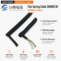 Câble plat flexible à ressort 26AWG 8 conducteurs, fil téléphonique enroulé avec double blindage IP44, impédance 100, pour équipement de communication