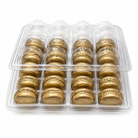 Barquette d'emballage transparente en PET de qualité alimentaire personnalisée pour macarons, boîte à clapet recyclable avec insert pour biscuits, chocolats, pâtisseries, cadeaux