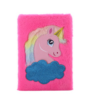 Carnet de notes à fourrure A6 A5 B5 personnalisé avec serrure, dessin animé Kawaii, cadeau, peluche douce fantaisie, mignon journal intime, agenda moelleux pour enfants