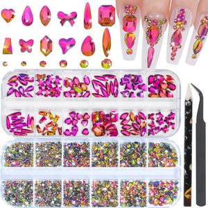 ชุดตกแต่งเล็บสุดฮิต 2 กล่อง ชุด 12 ช่อง รูปทรงผสม กลม แบน พร้อมแหนบคีบ - Product Image 4
