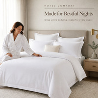 Ensemble de draps de lit Tavelya Luxury 100% coton 300TC 5 étoiles pour hôtel, blanc, respirant, doux, ensemble de literie, housse de couette, taie d'oreiller, hôtel