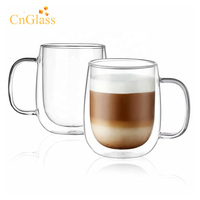 Ensemble de tasses à cappuccino en verre borosilicate à double paroi, sans BPA, 355 ml (12 oz), résistant au micro-ondes et au lave-vaisselle, vente directe usine