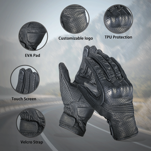 Gants de moto en cuir de chèvre avec protection TPU, compatibles écran tactile, doigts entiers, logo personnalisé, OEM ODM, certifiés CE ISO, fourniture directe usine - Product Image 2