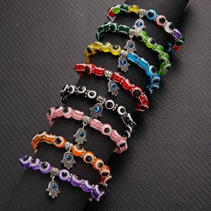 <span class=keywords><strong>2022</strong></span> femmes bijoux corde réglable bleu turc tissé à la main tressé perle mauvais yeux s - Product Image 5