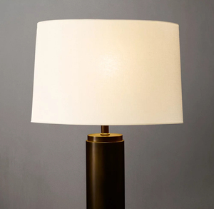 <span class=keywords><strong>Lampada</strong></span> da Tavolo Cilindrica Moderna con Paralume in Lino Bianco per Camera da Letto, Comodino, Arredamento Casa, Luce da Tavolo in Ottone Stile Americano Classico - Product Image 2