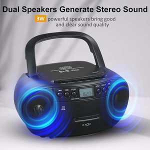 Système audio mural stéréo avec télécommande anti-poussière, haut-parleur Bluetooth, lecteur CD, radio et batterie rechargeable USB - Vente flash - Product Image 2