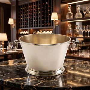 Refroidisseur à vin en laiton plaqué argent - Product Image 4
