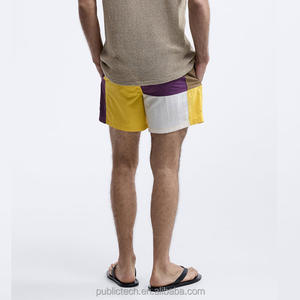 OEM personalizado impresión completa ajustable en línea cordón pantalones cortos de natación Patchwork cuatro colores hombres Bermudas - Product Image 2