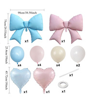 Ensemble de ballons en aluminium mat motif nœud d'amour pour la décoration de scènes d'anniversaire, de demande en mariage, de confession, de banquet de bébé