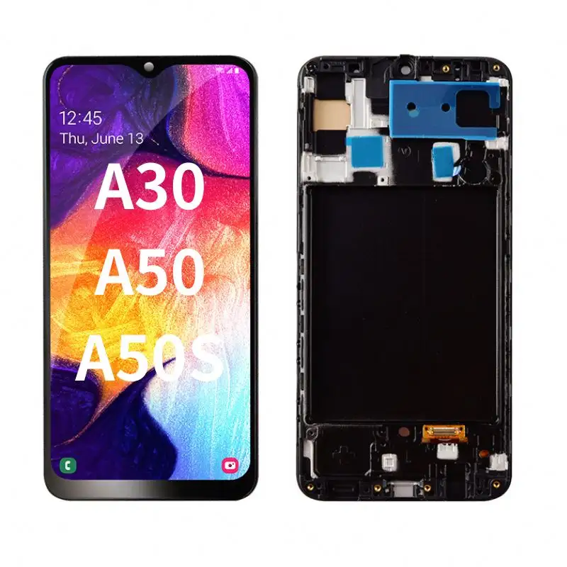 Samsung galaxy A20 A30 A40 A50 A70 A80 LCD ekran sayısallaştırıcı değiştirme çerçeve OEM