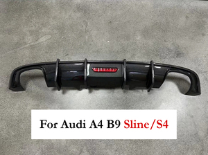 Diffusore Posteriore in Fibra di Carbonio Nero Lucido per <span class=keywords><strong>Audi</strong></span> <span class=keywords><strong>A4</strong></span> S4 B9 2017-2020 <span class=keywords><strong>Sline</strong></span> - Product Image 4