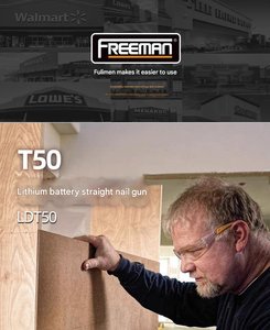 Vente en gros d'usine Freeman T50 cloueuse électrique sans fil à piles cloueuse à clous de finition pistolet à clous