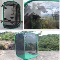 Cage d'habitat souple pour reptiles, insectes et papillons, à motif uni, respirante, avec fermeture éclair, pour la libération des papillons