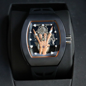 <span class=keywords><strong>Montre</strong></span> mécanique pour homme la plus vendue, modèle 66, <span class=keywords><strong>avec</strong></span> cadran squelette, entièrement noire, étanche, résistante aux chocs, élégante, pour homme d'affaires - Product Image 1