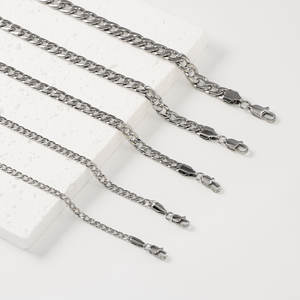 Vente en gros de chaînes cubaines en acier inoxydable pour hommes, garçons, femmes, collier étanche à chaîne coupe Miami - Product Image 3