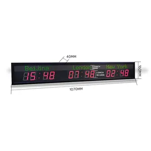 [Personnalisation] affichage LED <span class=keywords><strong>numérique</strong></span> professionnel horloge mondiale lumière LED horloge multi-fuseau horaire synchronisation de puce intelligente - Product Image 5