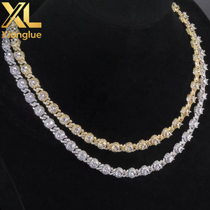 European American Hip Hop 7.5mm Bead Cuban <b>Chain</b> Men's Niche Light Luxury Necklace Customizable <b>Cross</b>-Border Jewelry Accessory - Product Image 4