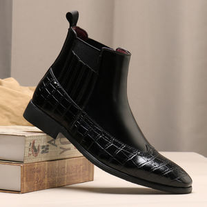 Botas Chelsea de Piel Sintética para Hombre, Diseño Clásico Occidental, Impermeables, Cómodas, Talla Grande - Product Image 6