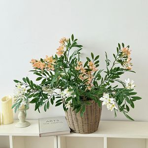 Fleurs artificielles de Michelia Figo, branche unique, haute simulation, en plastique et tissu, pour décoration de mariage et de maison - Product Image 2