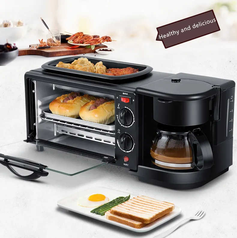 3 in 1 Household Electric Toast Oven Coffee Maker Frying Pan Sandwich breakfast makers machine