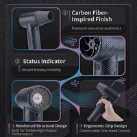 Nettoyeur à air professionnel 500W, moteur sans balais 80000 tr/min, haute puissance, 4 vitesses réglables, batterie longue durée 2500mAh*6