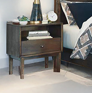 Juego de Muebles de Dormitorio de Madera Marrón Oscuro Estilo Rústico - Cama con Plataforma - Product Image 2