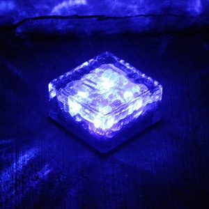 Outdoor Underground <strong>Light</strong> Fixture Glass <strong>Brick</strong> RGB White Warm White Pathway <strong>Solar</strong> <strong>Light</strong> - Product Image 5