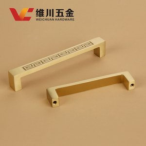 Poignées de meuble Weichuan en laiton de style chinois, rétro, couleur or massif, pour tiroirs et portes de placard, quincaillerie de luxe minimaliste - Product Image 5
