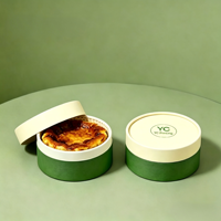 Boîte cylindrique en carton blanc de qualité alimentaire de luxe pour dessert au cheesecake brûlé à la basque et emballage personnalisé de gâteaux en tube pour boulangerie