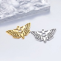 Liontin Halloween bandul ngengat's Head polesan cermin baja tahan karat untuk anting-anting kalung persediaan ornamen grosir