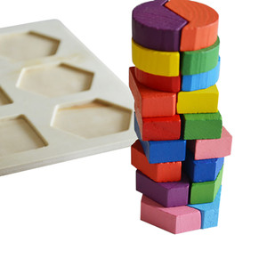 Puzle Montessori de formas geométricas de madera para niños, bloques de matemáticas de clasificación, juego educativo de aprendizaje preescolar, juguetes para niños pequeños - Product Image 4