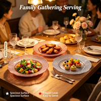 Assiettes de mariage en verre de luxe, durables et écologiques, assiettes de présentation de 13 pouces pour hôtels et mariages