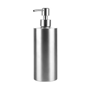 Empty cosmetic packaging liquid soap lotion shampoo pump stainless steel metal bottle
