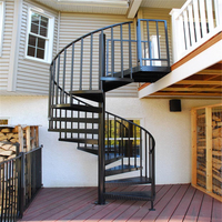 Escalier en spirale préfabriqué en acier pour économiser de l'espace, kit d'escalier circulaire pour petit appartement ou grenier