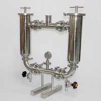 Filtre double en acier inoxydable sanitaire DN50 de qualité alimentaire pour conduite de tuyauterie avec vanne de décharge
