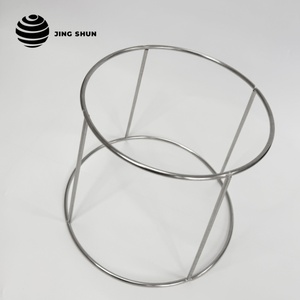 Chất lượng cao Chrome mạ kim loại thiết kế hiện đại vòng hình dạng bánh <span class=keywords><strong>Pizza</strong></span> hiển thị đứng với sắt xử lý - Product Image 5