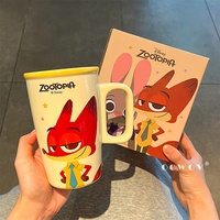 Tasse en céramique à motif de dessin animé avec poignée, tasse à café et à lait personnalisée pour le bureau, l'école et les cadeaux