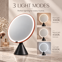 Miroir circulaire personnalisé grand format avec éclairage LED à gradation progressive, détection infrarouge et fonction de rotation pivotante