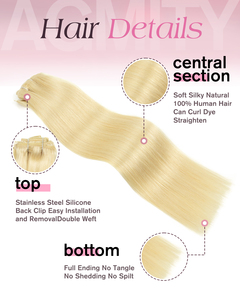 Clip en extensión de cabello Cabello humano Clip natural real en extensión Trama doble 12-24 pulgadas 7PCS Clip Ins para agregar volumen - Product Image 5