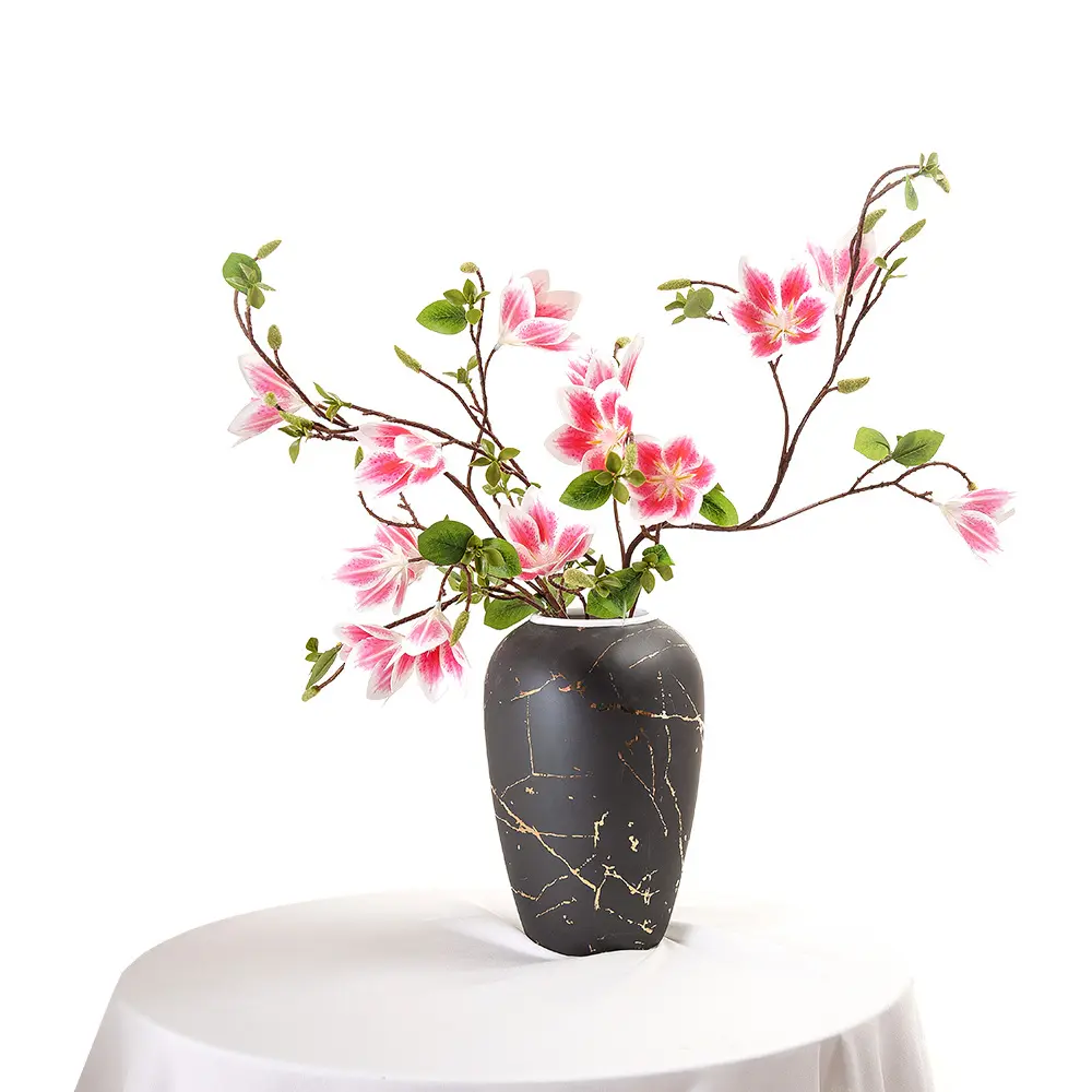 2024 искусственный цветок в стиле Имитация магнолии от производителя, украшение дома, свадьба, оптовая продажа, искусственный цветок