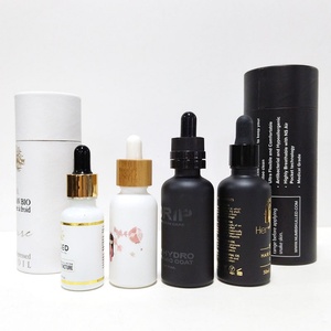 Luxury 50ml 100ml Face Care Serum Essential Oil Matte Black Frosting Glass Dropper Bottle with Screen Printed Paper Gift <b>Box</b> - Product Image 4