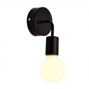 HUANXIN HX106 สีขาว/สีดำเหล็กนอร์ดิก LED โคมไฟติดผนัง E27 หลอดไฟวอร์มไวท์/แสงกลางวันสำหรับห้องนั่งเล่น - Product Image 3