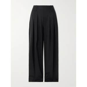 <span class=keywords><strong>Pantaloni</strong></span> <span class=keywords><strong>Neri</strong></span> a Vita Alta e Gamba Larga da <span class=keywords><strong>Donna</strong></span> - Vestibilità Morbida e Drappeggiata, Silhouette Snellente, <span class=keywords><strong>Pantaloni</strong></span> Traspiranti per Tutte le Stagioni - Product Image 3