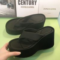 Sandales compensées à plateforme pour femme, style tongs, à semelle épaisse, de haute qualité, pour l'été et le printemps