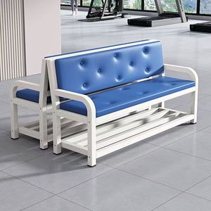 Modern Office <b>Sofa</b> Three-seat Set with Iron Frame Reception <b>Bench</b> & Coffee Table Combination for Living Room - Product Image 5